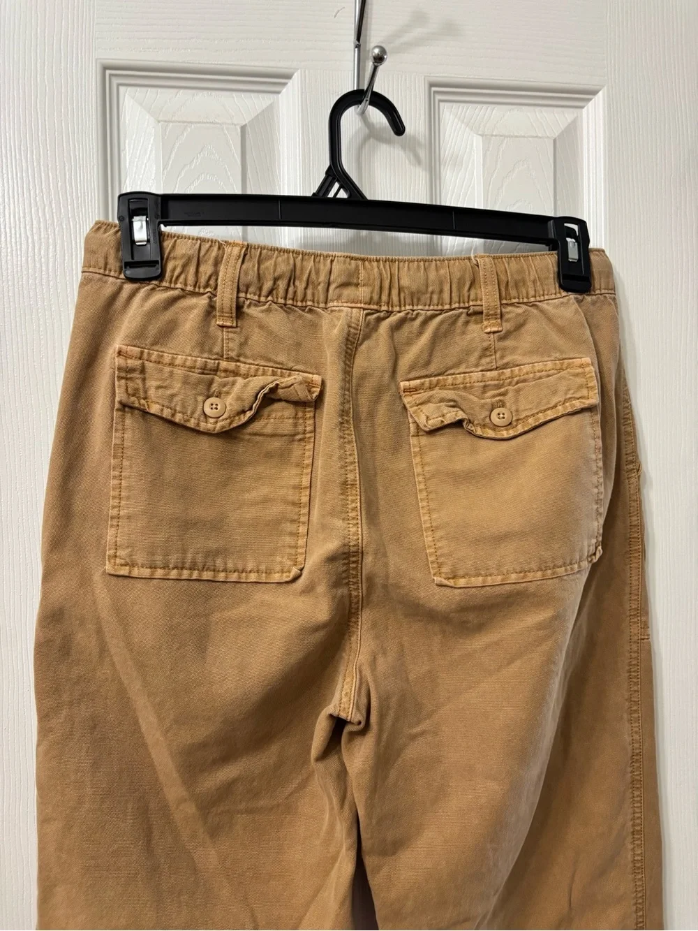 American Eagle Aerie Cargo Jogger Pants Size Small Tan Drawstring Utility Casual